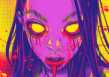 Neon Horror Face