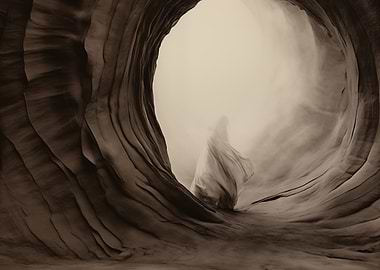 Ghostly Figure in Canyon