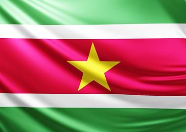 Suriname Flag, realistic flag of Suriname