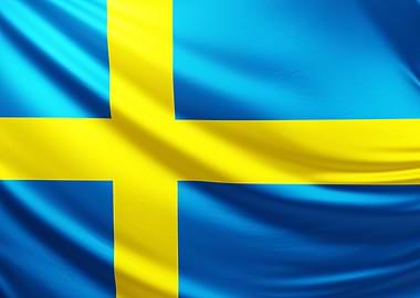 Swedish Flag, realistic flag of Sweden