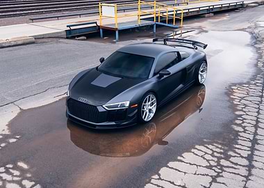 Audi R8 in a Puddle