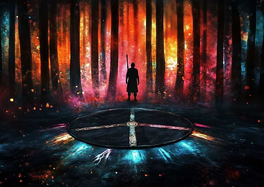 Guardians of the Ember Grove - Mystical Forest Portal