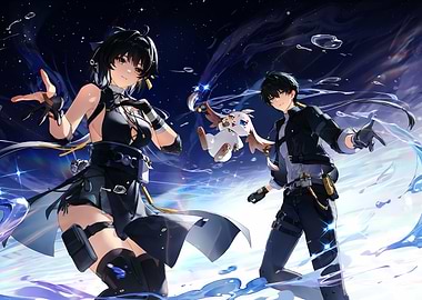 Anime Characters in Space