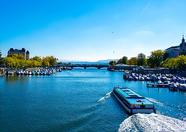 Boat on a River in Zurich