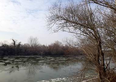 Winter River Landscape