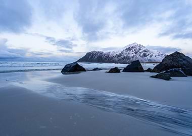 Snowy Mountain Beach