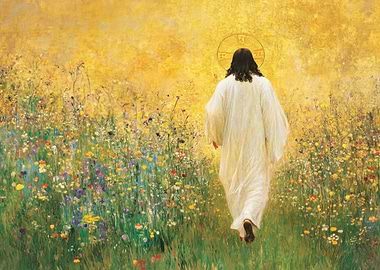 Klimt Jesus Walking in Field