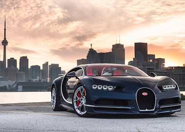 Bugatti Chiron in Cityscape
