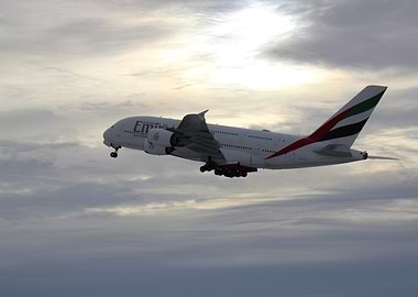Emirates Airbus A380 Takeoff