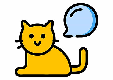 Cute Cat with Speech Bubble