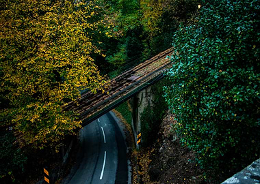Funicular Bridge Over Road