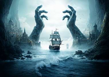 Giant Hands and a Ship