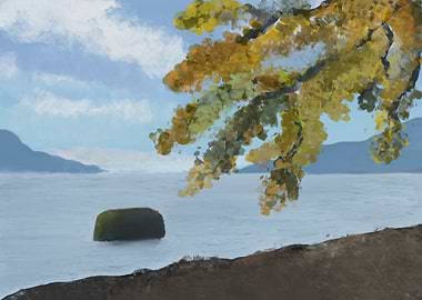 Early autumn by the lake