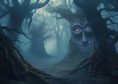 Ancient Woods Scary Forest Faces