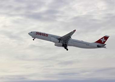 Swiss Airlines Airplane Takeoff
