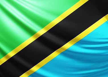 Tanzania Flag, realistic flag of Tanzania
