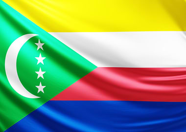 Comoros Flag, realistic flag of the comoros islands