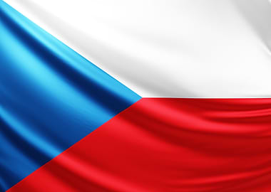 Czech Republic Flag, Realistic flag of the Czech
