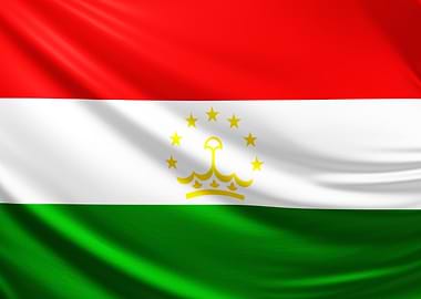 Flag of Tajikistan, realistic flag of Tajikistan