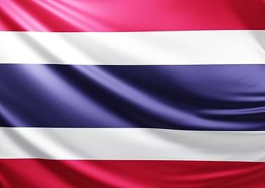 Thai Flag, realistic flag of Thailand