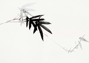 Black Ink Bamboo Painting