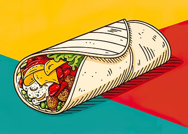 Delicious Burrito Illustration