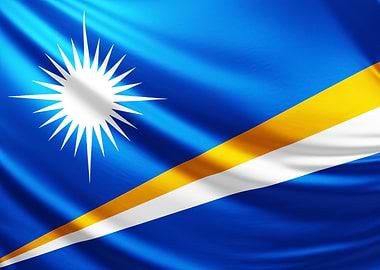 Marshall Islands Flag, realistic flag of Marshall Islands