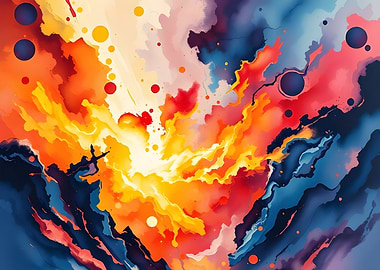 Abstract Fire and Water