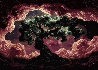 Tree in Starry Sky