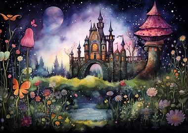 Magical Enchanted Castle in the Forest