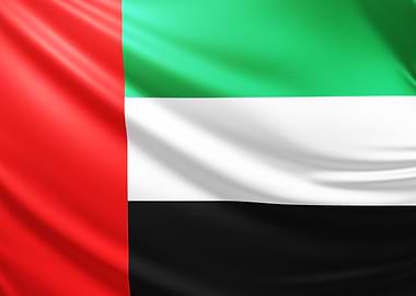 United Arab Emirates Flag, realistic flag