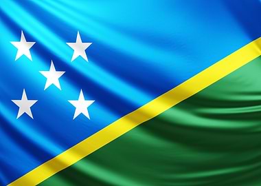 Solomon Islands Flag, realistic flag of Solomon Islands
