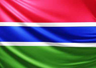 Gambia Flag, realistic flag of Gambia