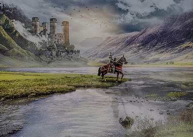 Medieval Knight and Castle