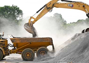 Excavator Loading Dump Truck