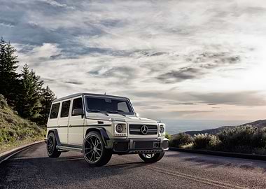 White Mercedes G-Wagon