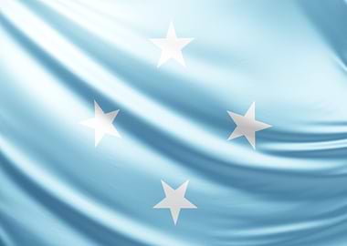 Micronesia Flag, realistic flag of Micronesia