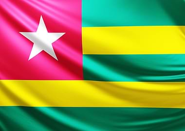 Togo Flag, realistic flag of Togo