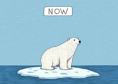 Polar Bear on Melting Ice