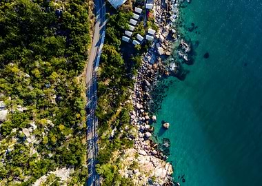 Coastal Road Aerial View
