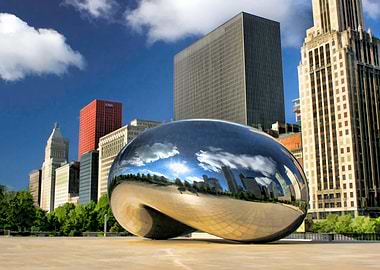 Chicago Cloud Gate Skyscrapers