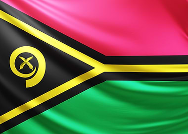 Vanuatu Flag, realistic flag of Vanuatu