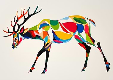 Abstract Deer Art