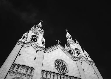 Church Facade Black and White