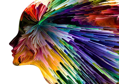 Abstract Woman Portrait in Color