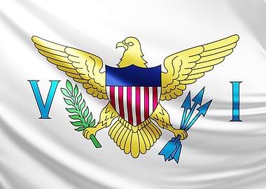 Virgin Islands Flag, realistic flag of US virgin islands