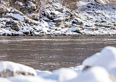 Snowy Riverbank