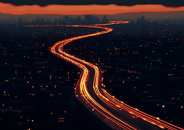 Cityscape Highway Lights