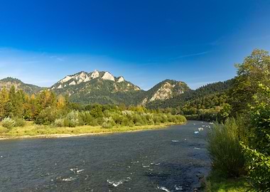 River and Mountains Landscape, Pieniny, Poland