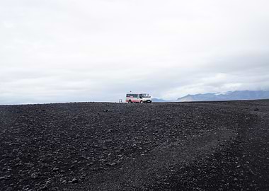 Van on Black Sand